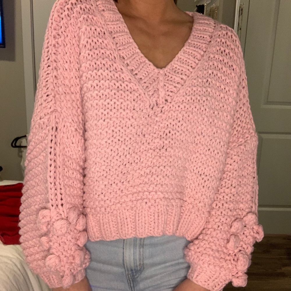 Pink heart sweater